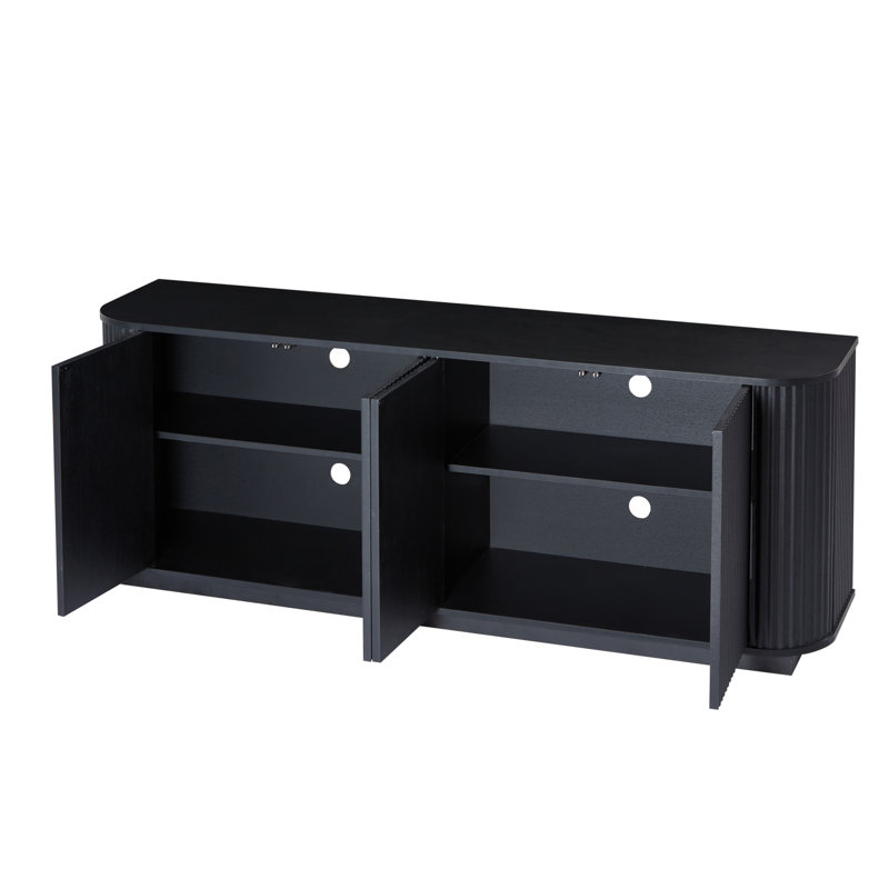 Buffets et buffets modernes, rangement en MDF à motif de vagues noires pour la cuisine