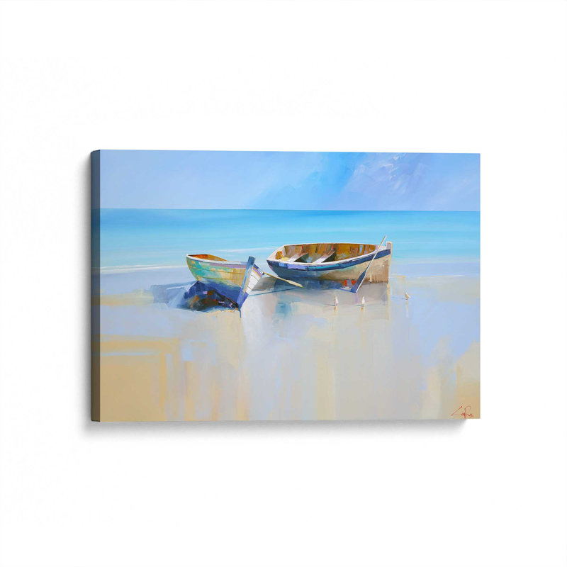 Resting Rowboats, 12" H x 18" W, Wrapped Canvas, Does Not Apply