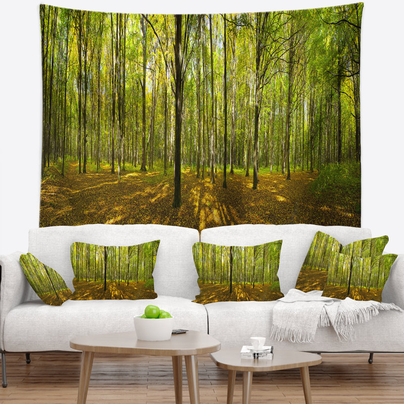 Tapisserie panorama en vert d’automne landscape, H 50 po x l 60 po