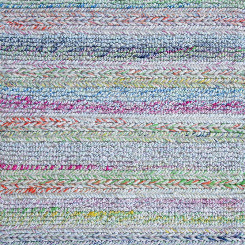 Confetti Striped Handwoven Purple/Blue/Green Indoor / Outdoor Use Area Rug, Runner 2'6" x 5'