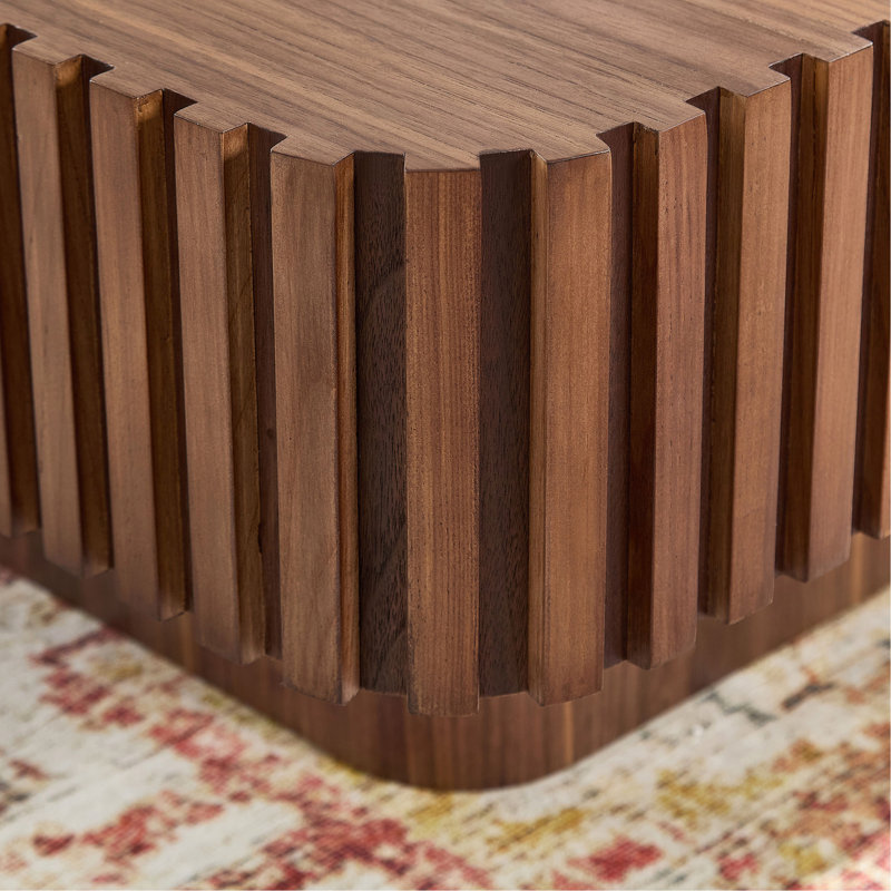 Table basse carrée 31,5 pouces moderne Handcraft, Noir, H 13,77 po x l 31,49 po x P 31,49 po