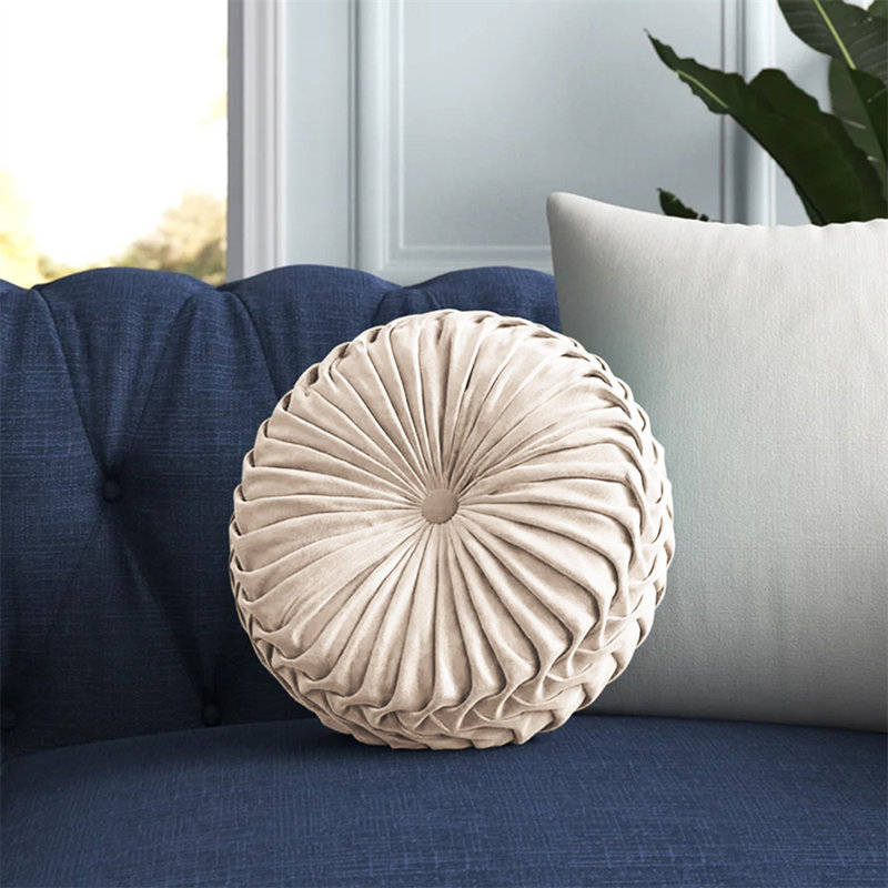 Lanajah Round Pillow Cover & Insert, Beige