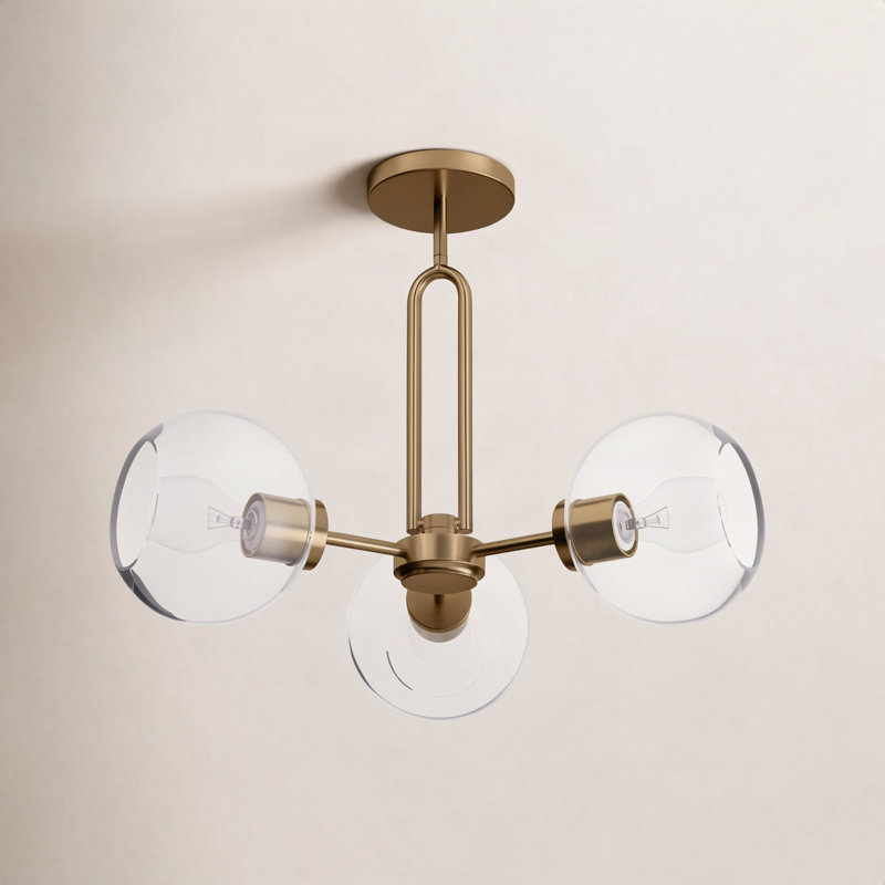 Codyn 3 - Light Semi Flush Mount, Satin Brass