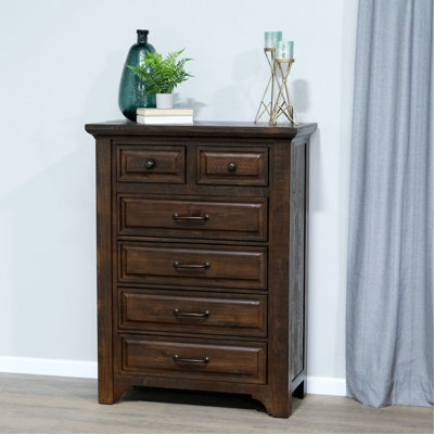 Dark Walnut Vintage Drawer Dresser&Chest - Large Storage Cabinet for Bedroom/Living Room