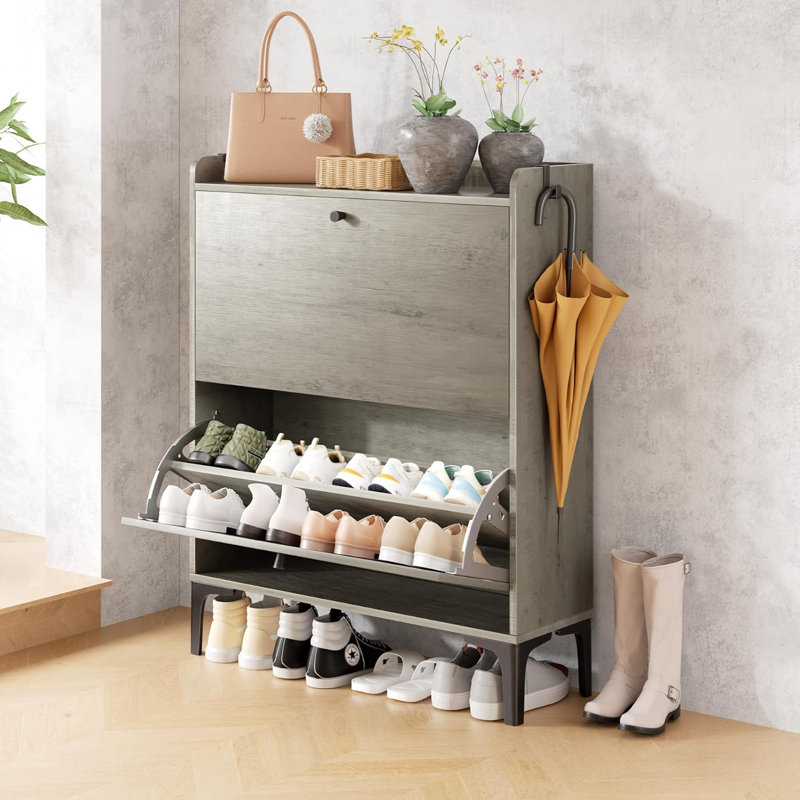 Rangement à chaussures 16 paires, Gris délavé