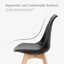 Ensemble de 4 chaises de salle à manger modernes et élégantes, recouvertes de coquillages, en bois.-306710735