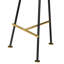 Tabouret de bar de comptoir sans dossier 24 po avec siège rond en bois de manguier Aronson | Pieds en fer noir | Repose-pieds doré