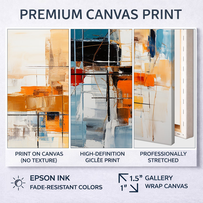 Colorful Mid Century Retro Reflections III - Abstract Midcentury Framed Prints, 40" H x 30" W, Wrapped Canvas, No Frame