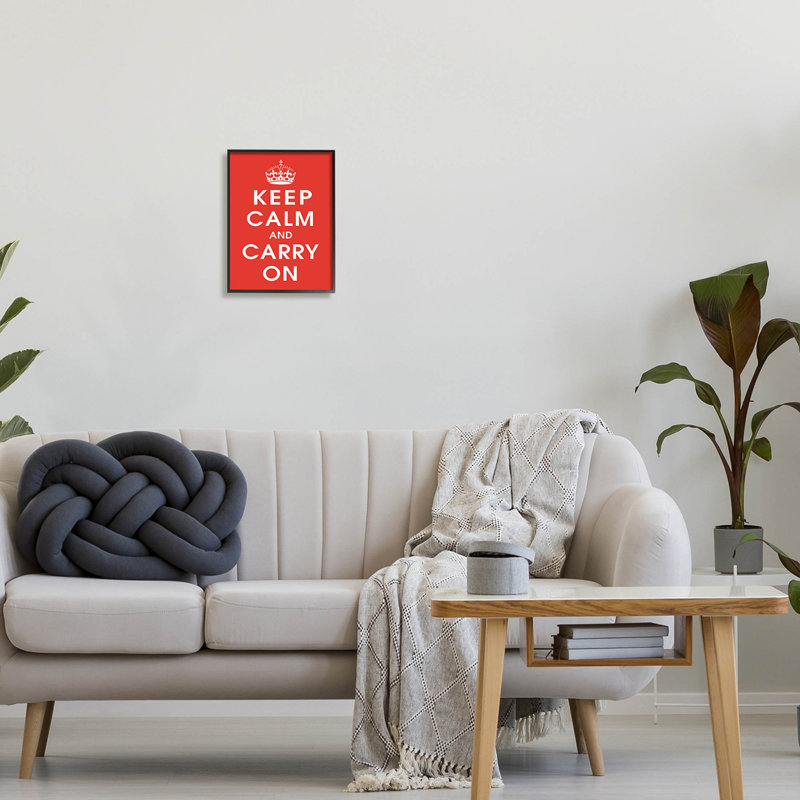 Keep Calm And Carry at-069, Giclée encadrée noir minuit, H 14 po x l 11 po x P 1,5 po