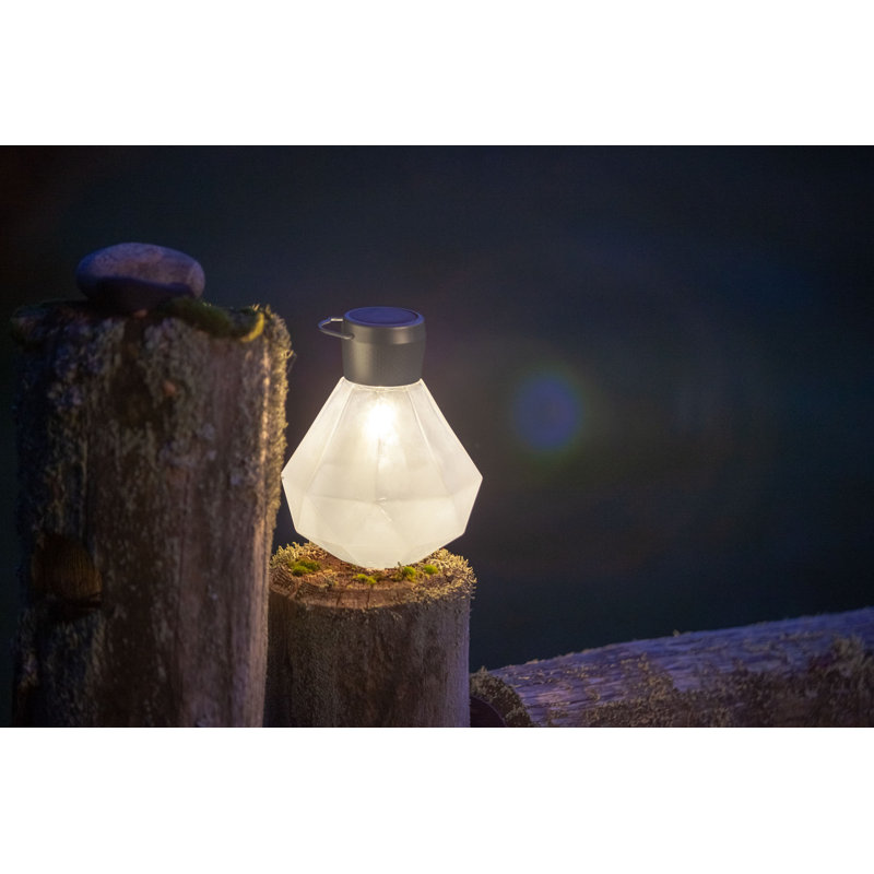 Solar Gem 7'' Smoke Glass Edison-Style LED Outdoor Lantern