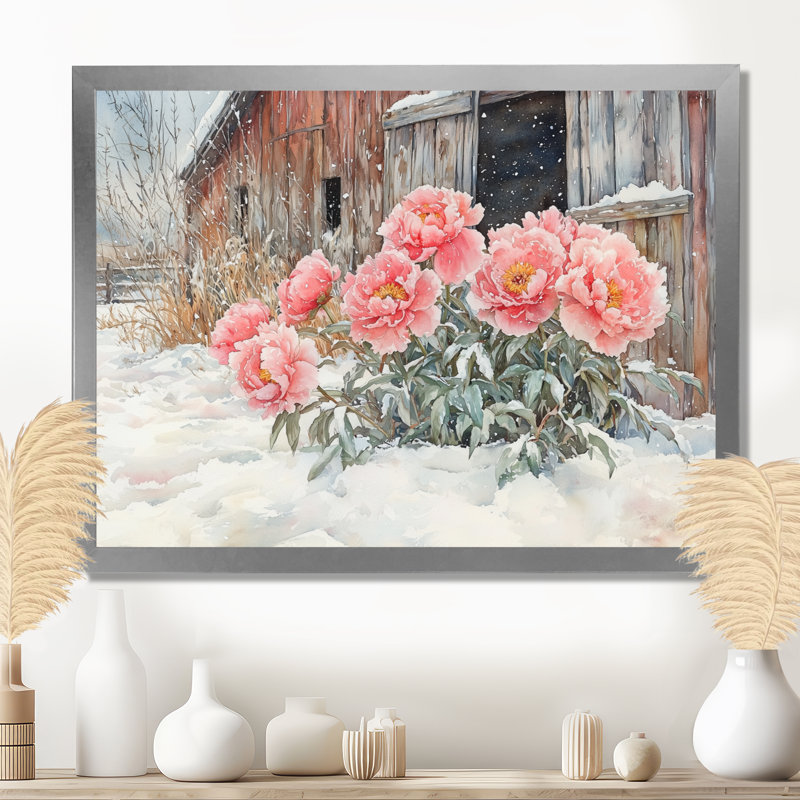 Doyers - Floral Oversized Canvas Prints, Single Picture Framed Print, Silver, 30" H x 40" W