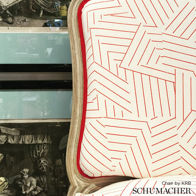 Schumacher x Miles Redd Deconstructed Stripe Fabric, Red
