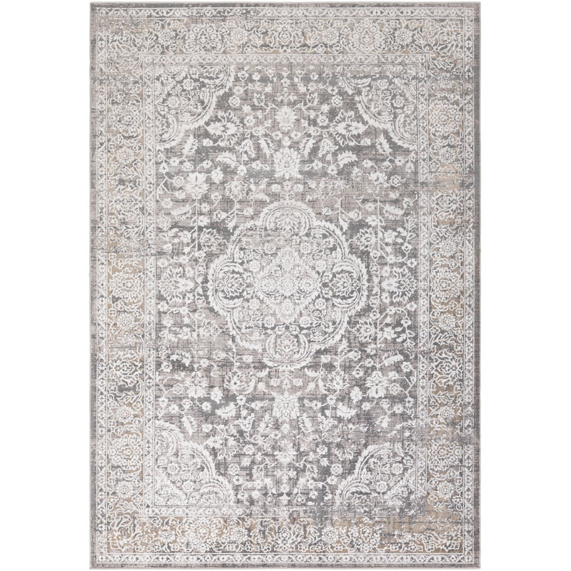 Bulwell Viscose Oriental Indoor Rug, Rectangle 6'7" x 9'6"