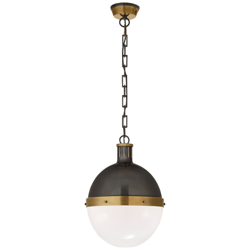 Thomas O'Brien Hicks 1 - Light Small Pendant, Bronze/Antique Brass, 18" H x 13.25" W x 13.25" D