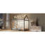 Lit simple en bois, gris