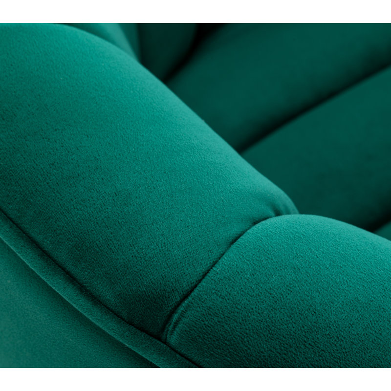Velours capitonné large de 28 po Murrow, Velours vert, 2