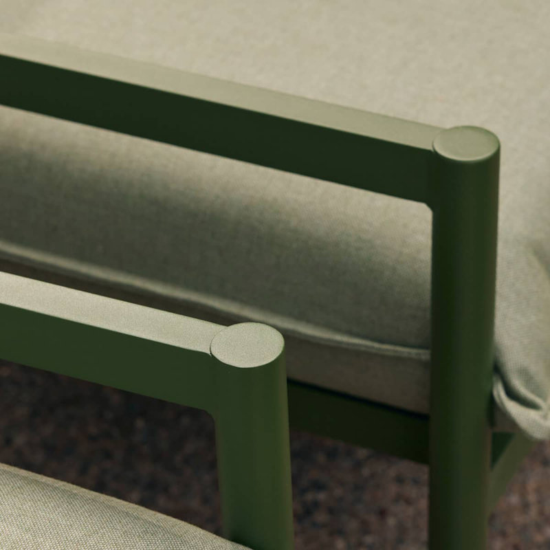 Méridienne d'extérieur en aluminium, Olive