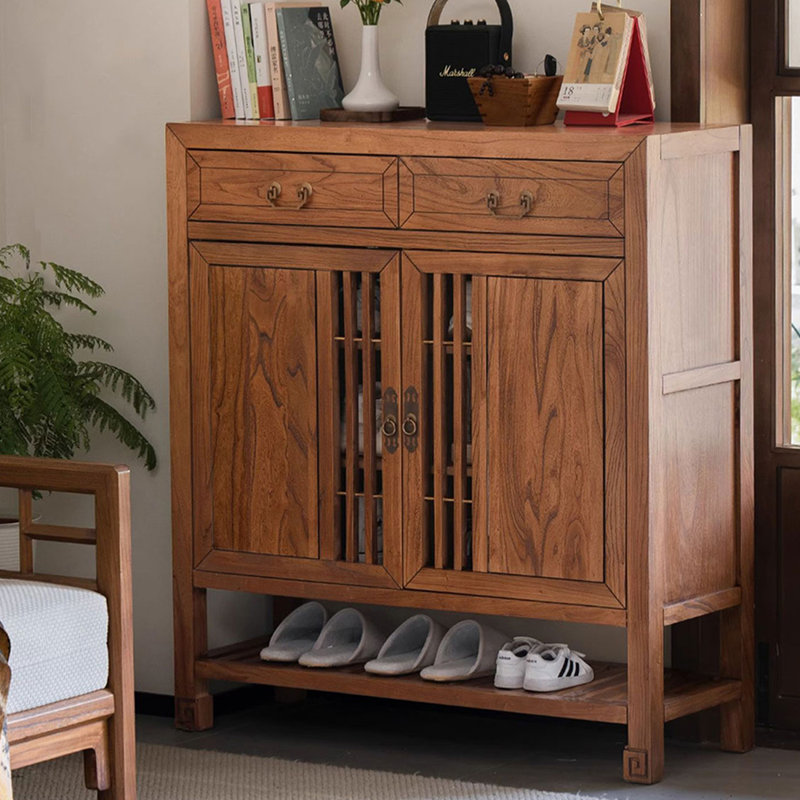 Modern Walnut Solid Wood Shoe Storage