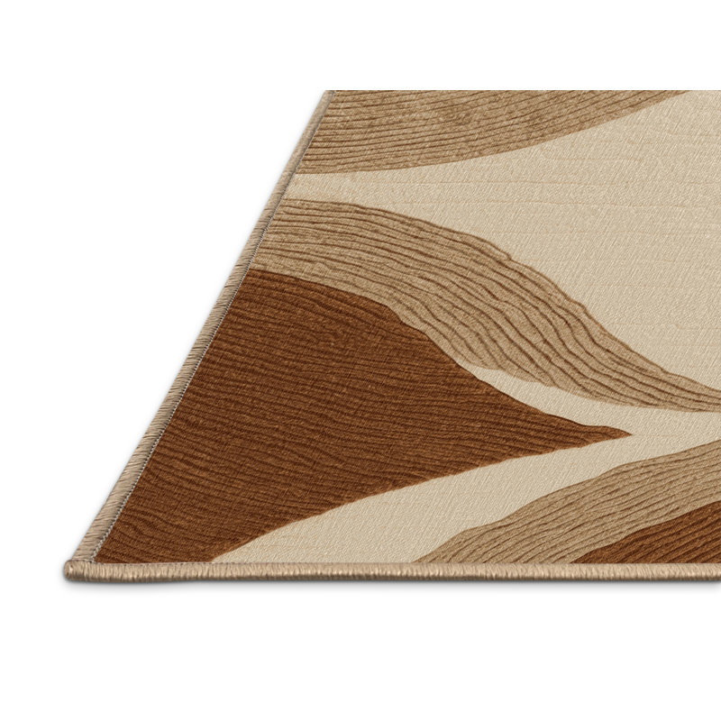 Machine Washable Nature Brown Area Rug, Rectangle 5' x 8'