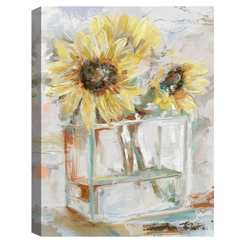 « tournesols », reproduction d’art sur toile non encadrée, H 24 po x l 18 po x P 1,5 po