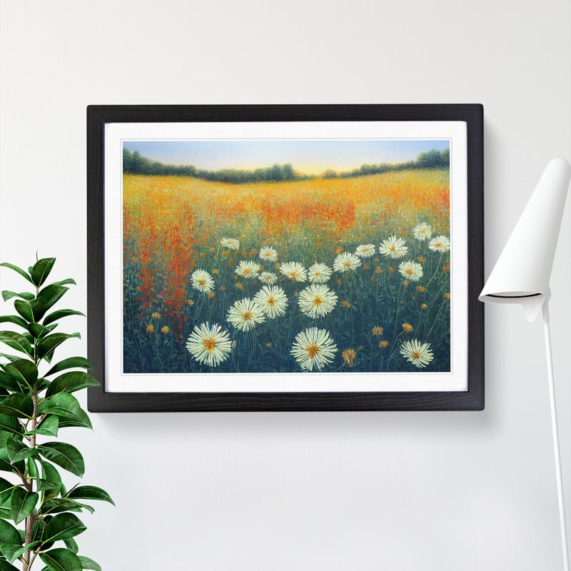 Sumptuous Wildflowers Floral - Single Picture Frame Painting, 25cm H x 34cm W x 2cm D, Black Framed