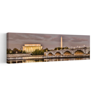 Arlington Memorial Bridge With Lincoln Memorial And Washington Monument In The Background, Washington Dc, Usa Abstract Contemporary Architecture La...