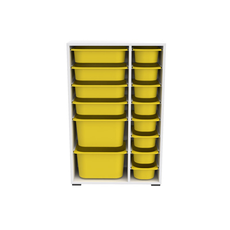 Multi Purpose Cabinet, White/Yellow, 42.9" H x 27.4" W x 11.8" D