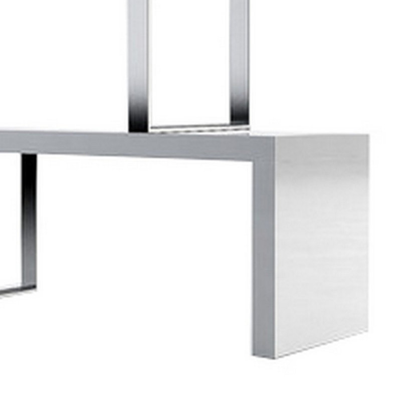 Charlis Geometric Bookcase, (4 Shelves) 67" H x 51" W x 16" D, White