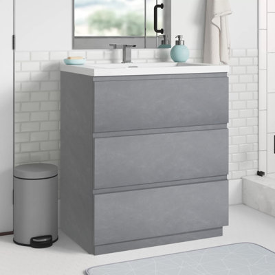 Ninel 29'' Single Bathroom Vanity with Acrylic Top