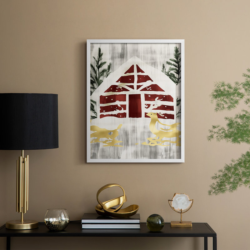 Reproduction encadrée - bois massif, H 15 po x l 12 po, Blanc