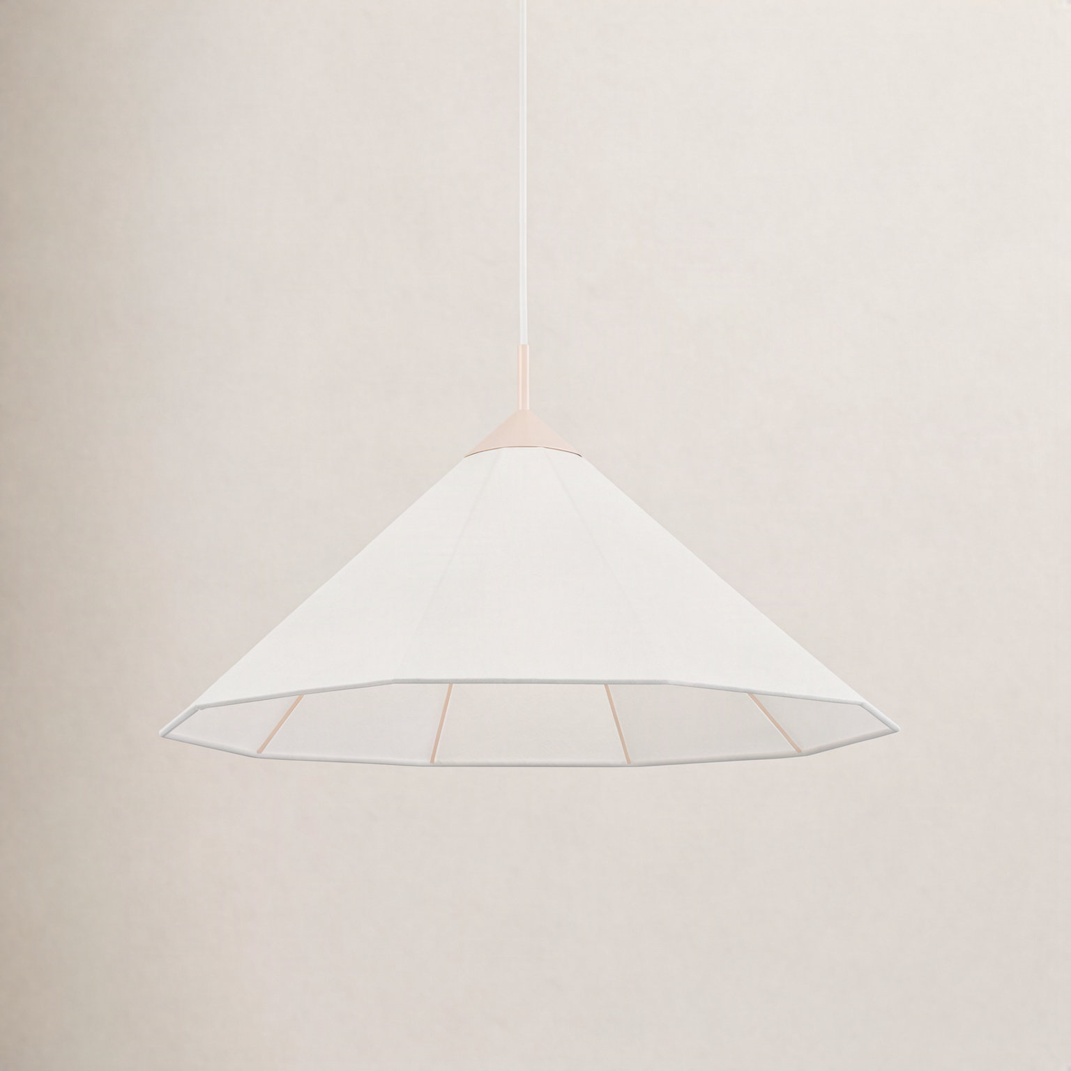 Single Light Pendant, Blush, 16" H x 28" W x 28" D, G40