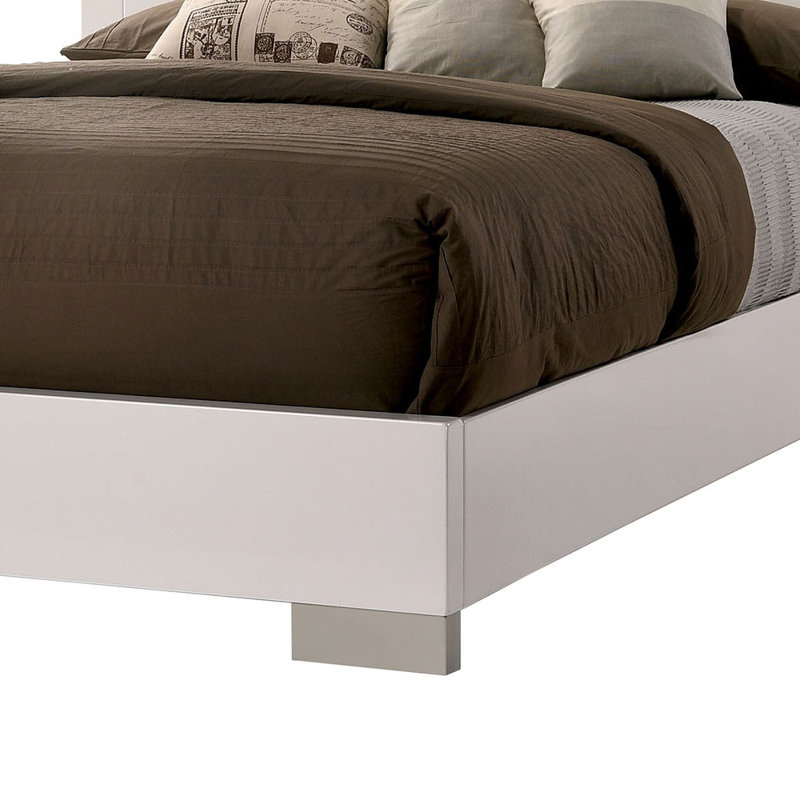 Lit plateforme avec rangement Sim, Blanc