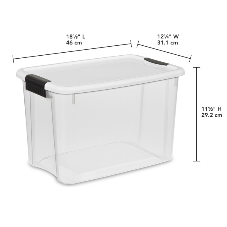 Homz 31 Qt Heavy Duty Clear Plastic Latching Stackable Storage