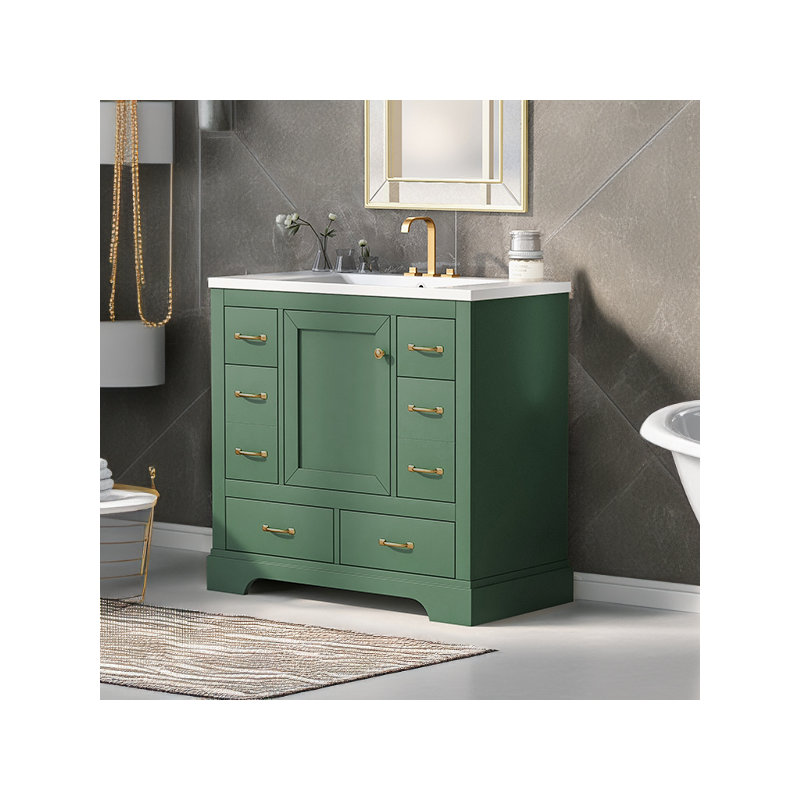 Meuble-lavabo 36 po avec lavabo, Vert