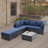 106.3 " W Steel Patio Sectional with Cushions