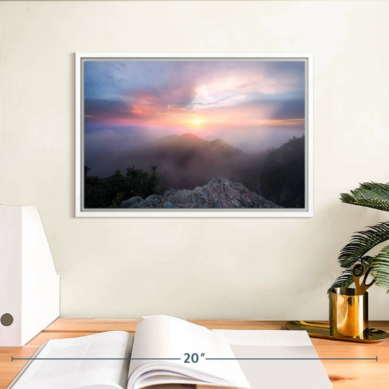 Paysage de Great Smoky Mountain, Cadre flottant blanc, 13 po x 9 po