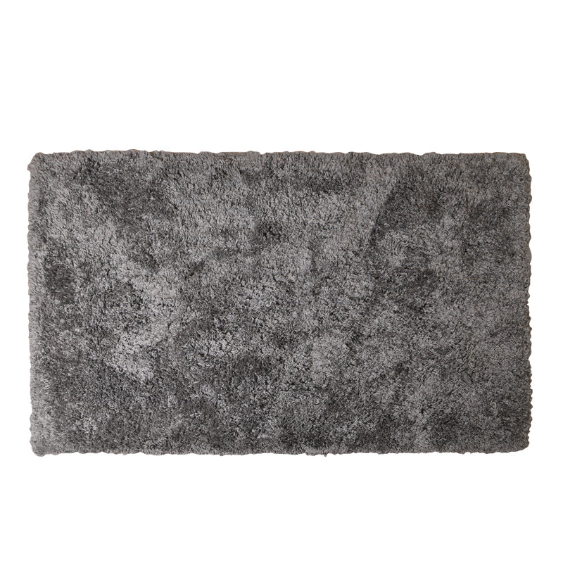 Tapis gris à poil long de qualité supérieure fabriqué à la main Shifflett