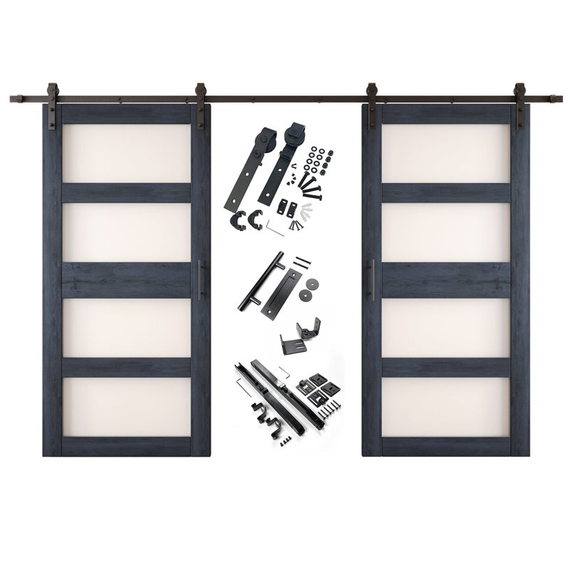 Portes de grange non assemblées et finies en verre à double vitrage de 32 po x 84 po Homquer de 32 po x 84 po Homacer de Homacer