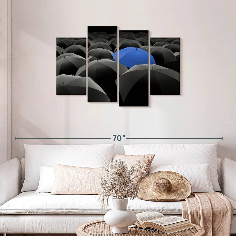 Kerner Blue Umbrella, 27" H x 43" W