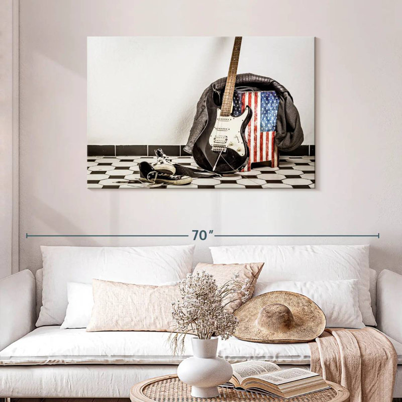 Abarca American Flag Guitar, 30" H x 45" W