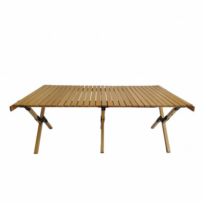 Table de salle à manger extérieure pliable et portative, en bois multifonction