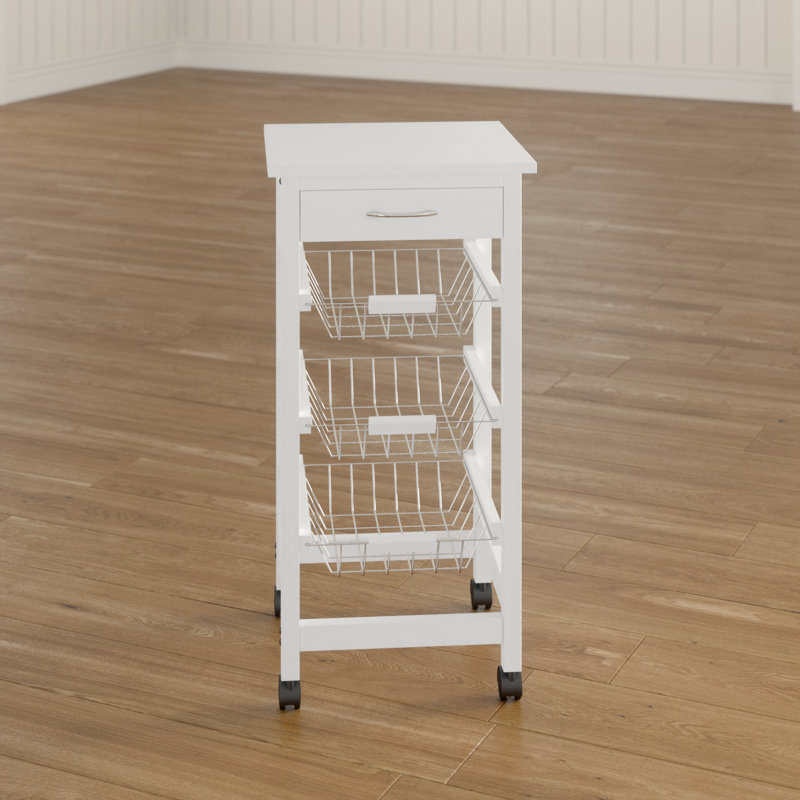 Solid Wood Top Kitchen Cart