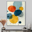 «Minimalist Meditation Stone Collage», décoration murale moderne Mid-Century, art mural moderne encadré bleu Mid-Century