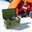 Boîte de rangement verte avec couvercle, 50 litres (13,21 gallons), bac de rangement pour pique-nique, contenant de rangement en alliage d'aluminium pour une utilisation intérieure et extérieure-130837063-130837064