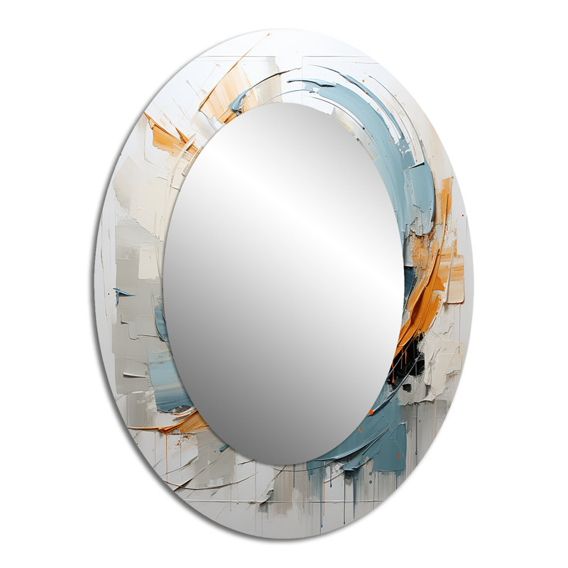 Whispering Motion - Miroir mural ovale jaune, 40 po x 30 po