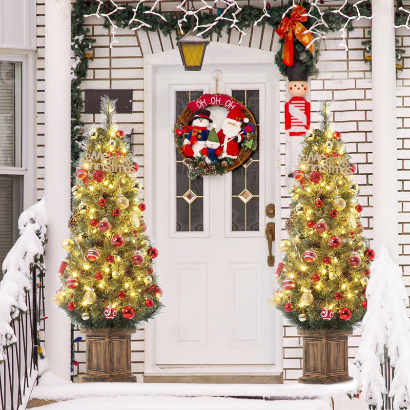 2 pièces arbre de Noël artificiel 4,5 pi