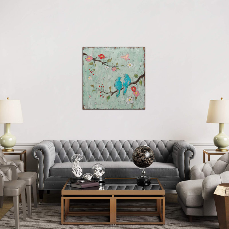 Love Birds I by Katy Frances - Painting on Canvas, 66.04 cm H x 66.04 cm W, Wrapped Canvas