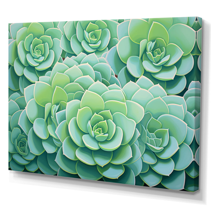 «Green Succulents Bloom» sur toile, H 34 po x l 44 po x P 1,5 po, Toile tendue