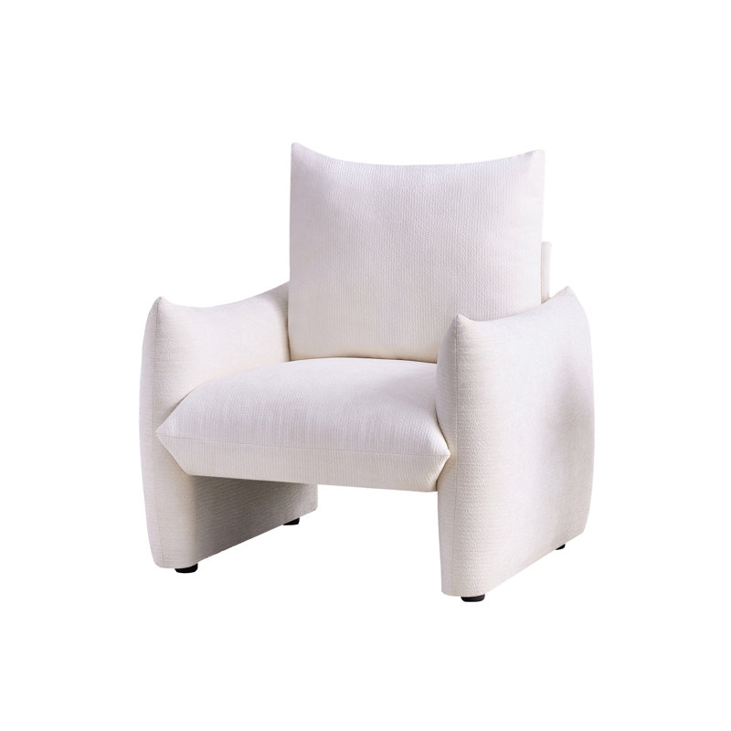 Fauteuil d'appoint rembourré Modern Chenille, Beige