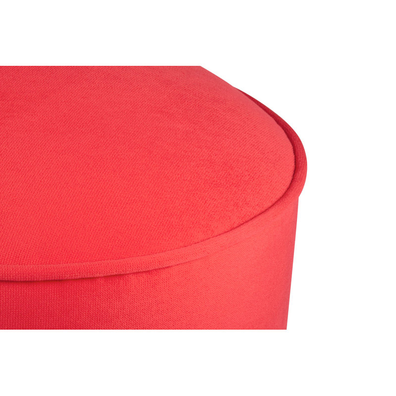 Stylish Red Pouffe with Solid Wood Frame, 17.7 x 17.7 x 16.9 inches | 100% Polyester Fabric, Easy Clean | 32 DNS Foam for Comfort | Perfect Accent for Living Room & Bedroom, Durable & Chic Design